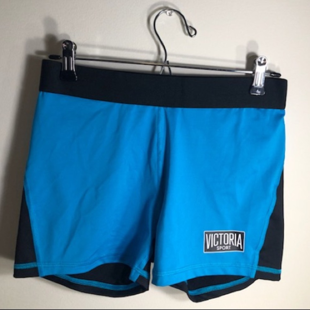 VS Sport black and blue spandex shorts